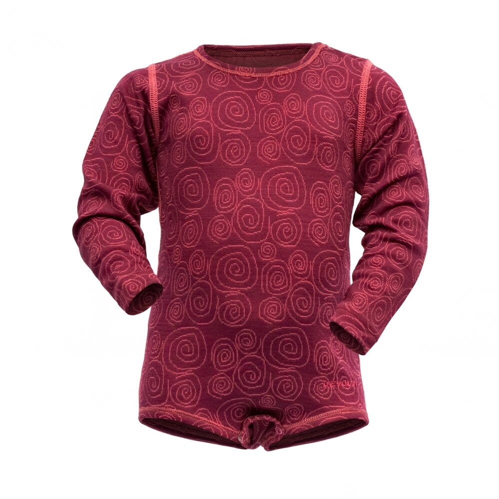 DEVOLD ACTIVE dětské body s dlouhým rukávem Beetroot velikost: 62