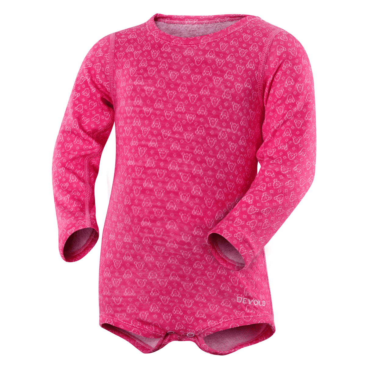 DEVOLD ACTIVE dětské body s dlouhým rukávem Cerise velikost: 62