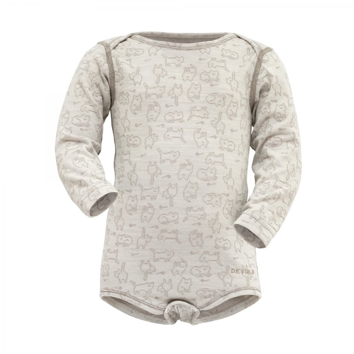 DEVOLD ACTIVE dětské body s dlouhým rukávem Raw White velikost: 56