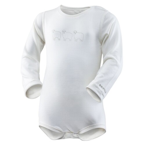 DEVOLD BREEZE dětské body Offwhite velikost: 68
