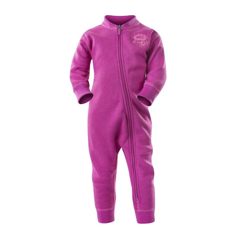DEVOLD POLAR Baby vlněný overal Fuchsia velikost: 56