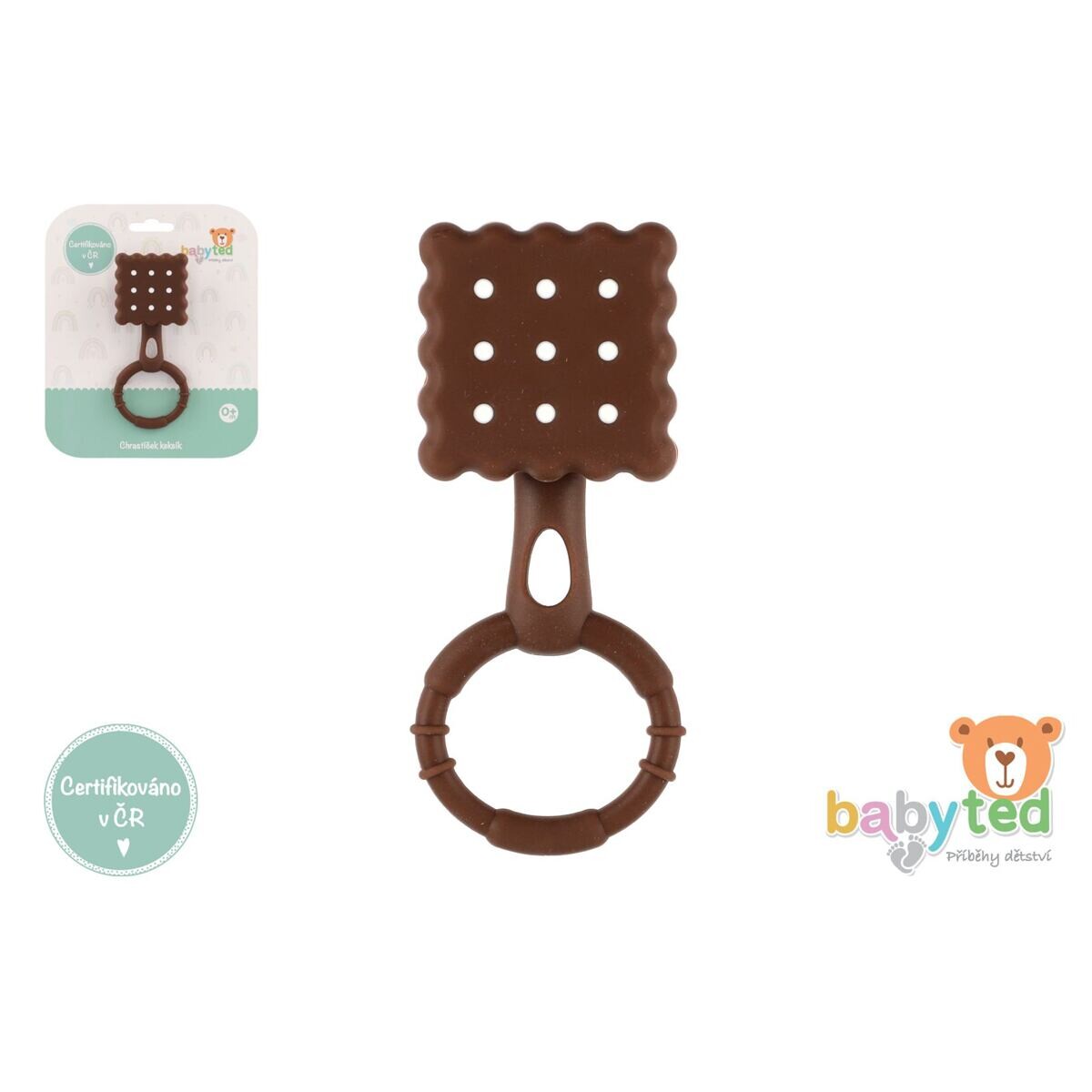 Babyted Chrastíček keksík chrastítko silikon 13x5cm