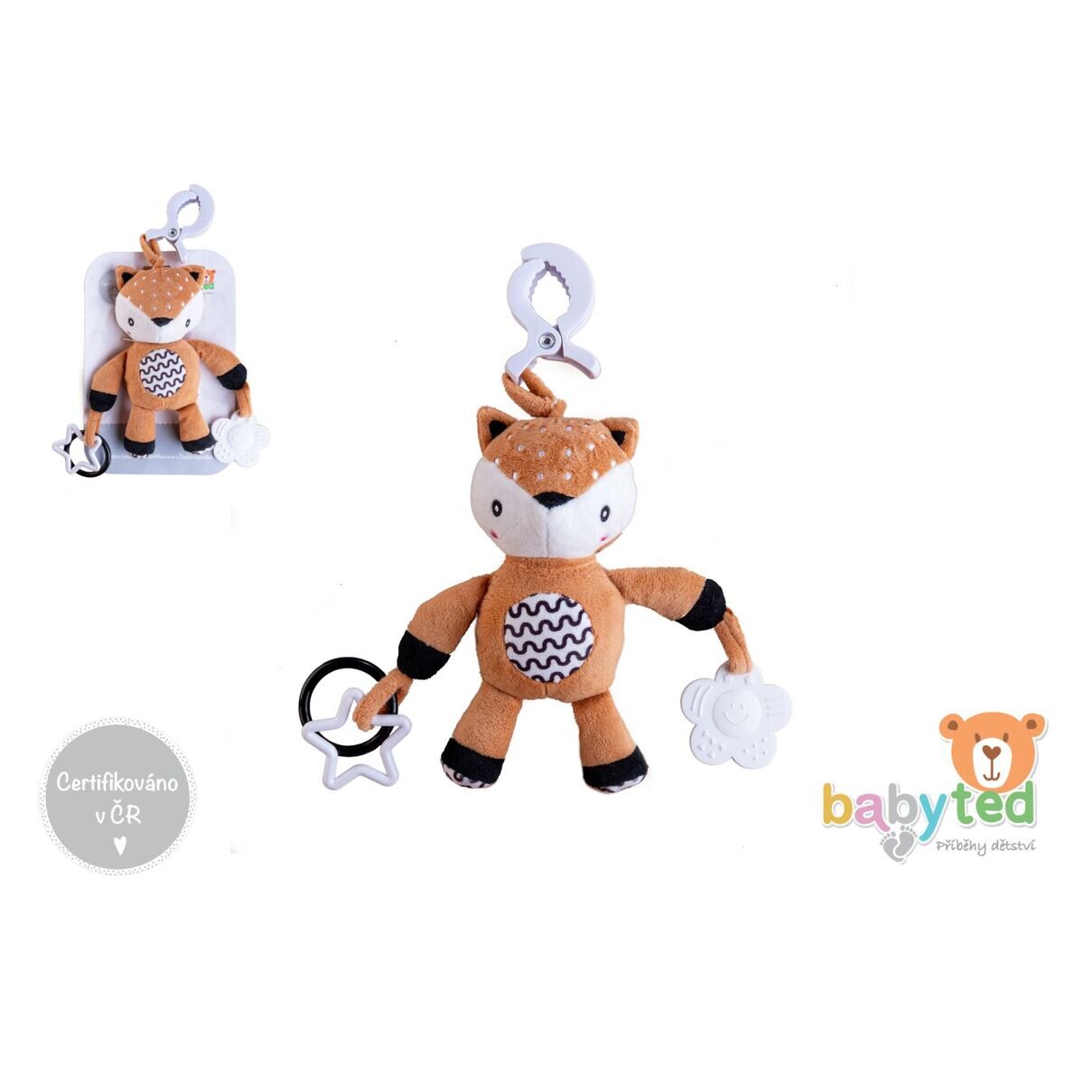 Babyted Srneček chrastítko plyš 30cm závěs na postýlku/kočárek