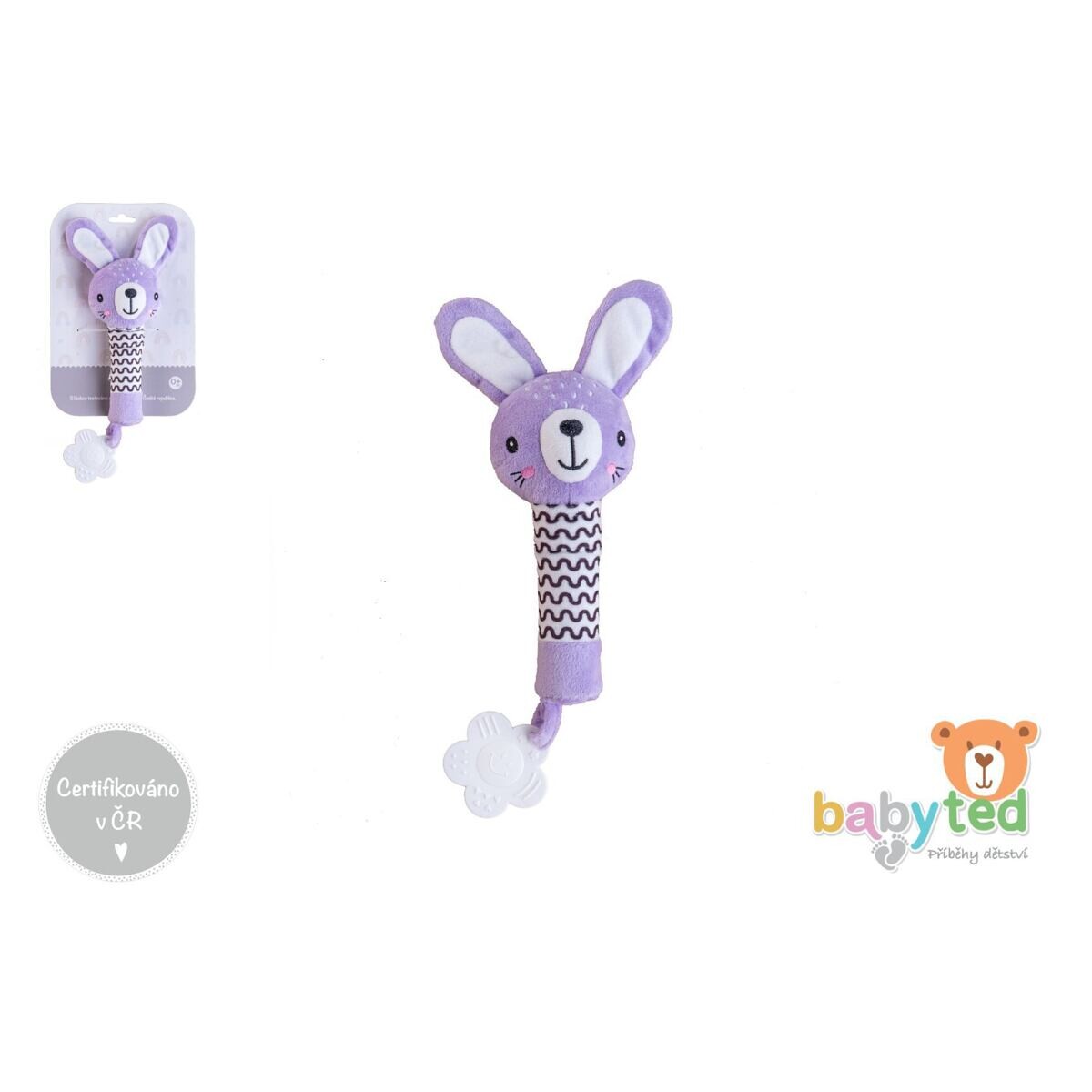 Babyted Zajíček pískátko/kousátko plyš 25cm fialový