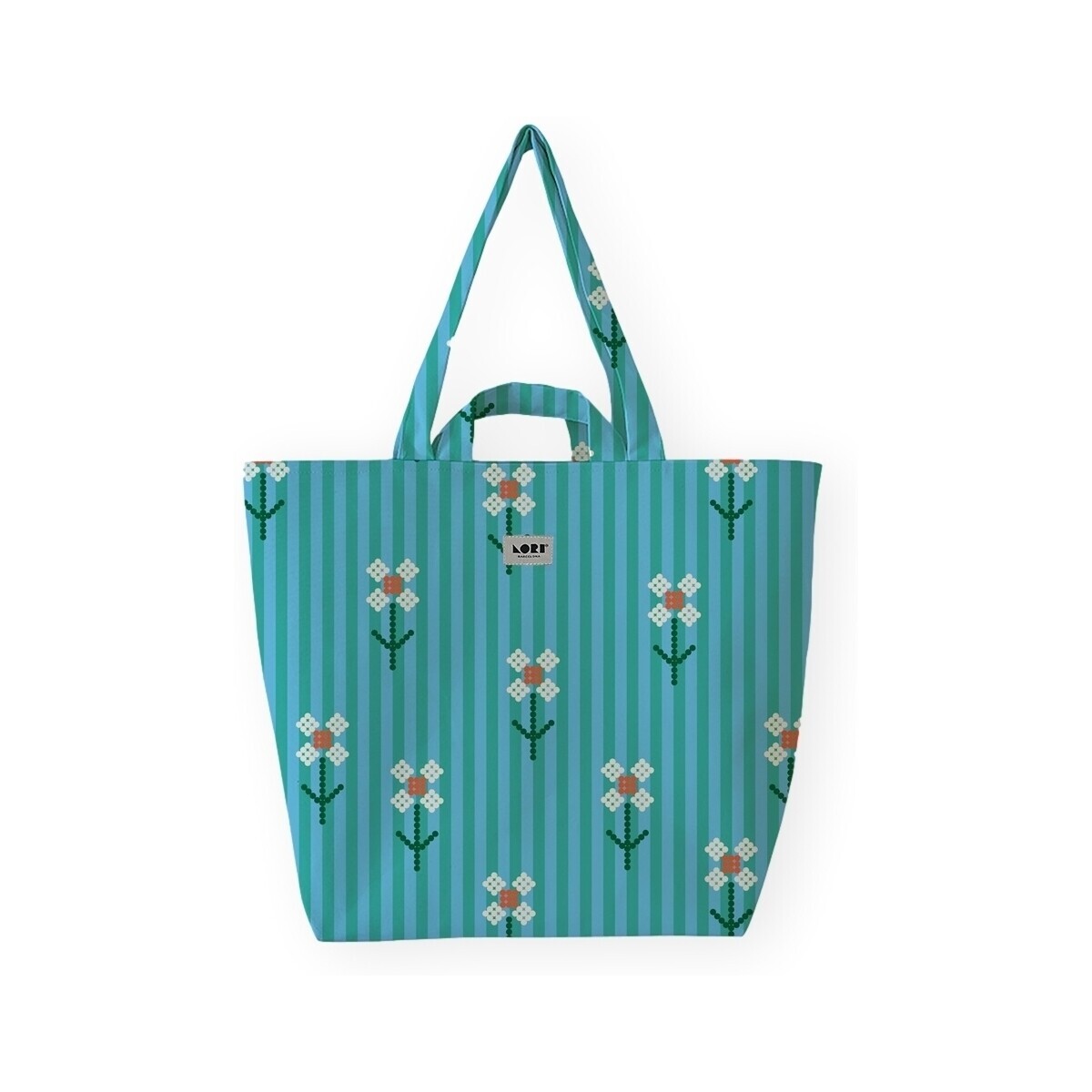 Lori Barcelona  Stripe Bloom - Blue Flowers  Modrá