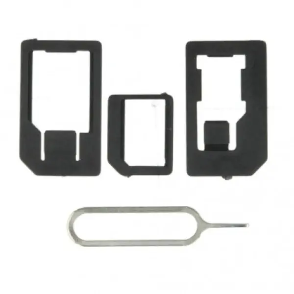 Adaptér pro nano a microSIM karty + jehla na vyjmutí SIM karty