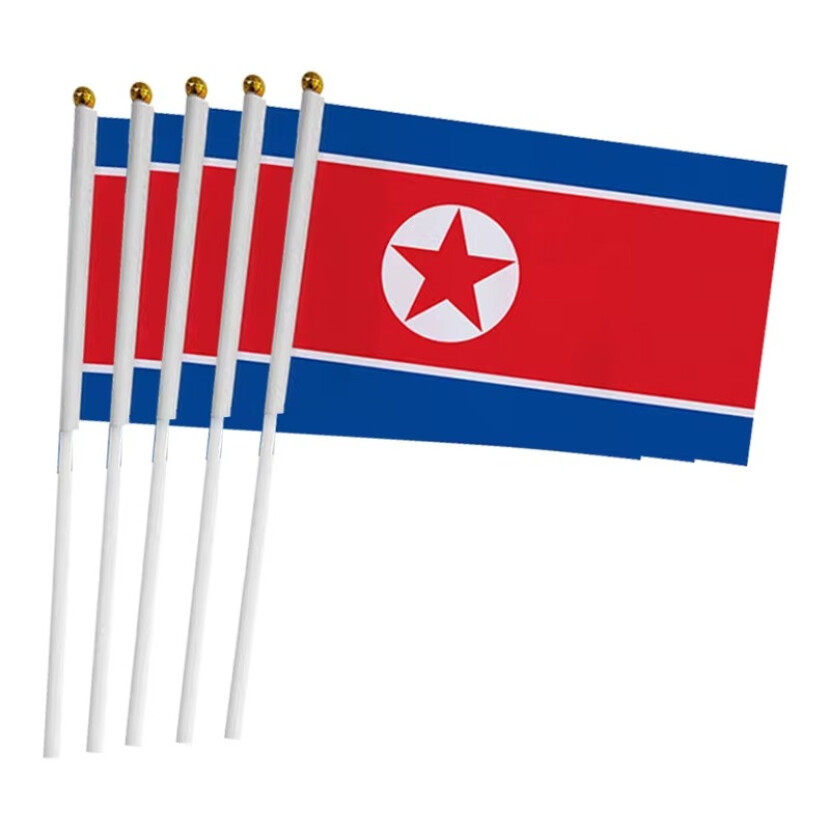 Vlajka Severní Korea 14 x 21 cm na plastové tyčce
