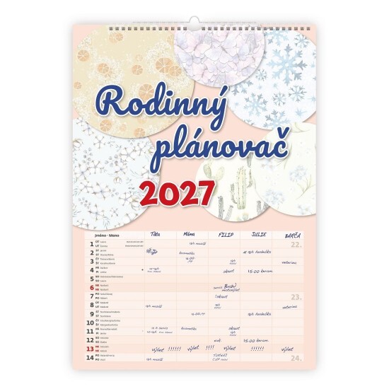 Helma 365 Nástěnný kalendář 2027 - Rodinný plánovač - N200-27 - Helma 365 Rodinný Rodinný 5