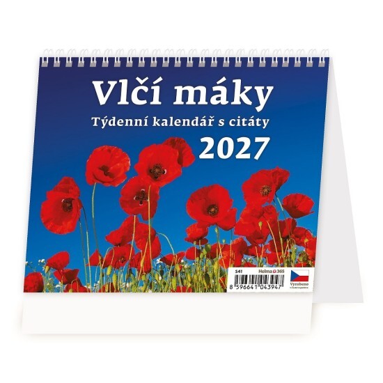 Helma 365 Stolní kalendář 2027 - Vlčí máky - S41-27 - Helma 365 Různé Různé 10