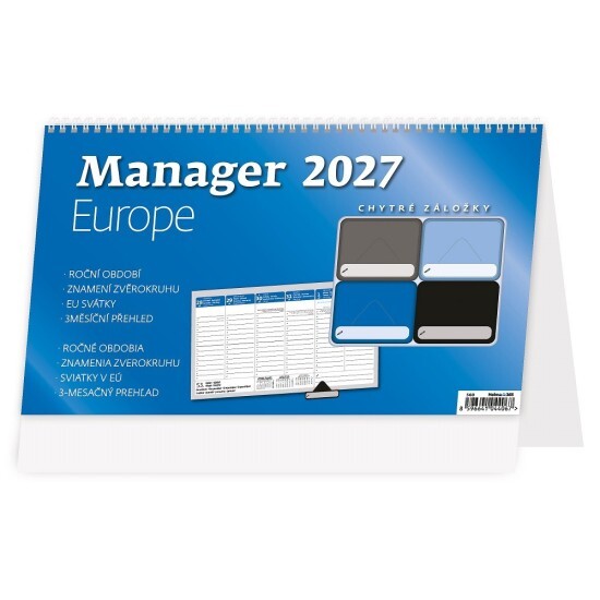 Helma 365 Stolní kalendář 2027 - Manager Europe - S60-27 - Helma 365 Pracovní Pracovní 10