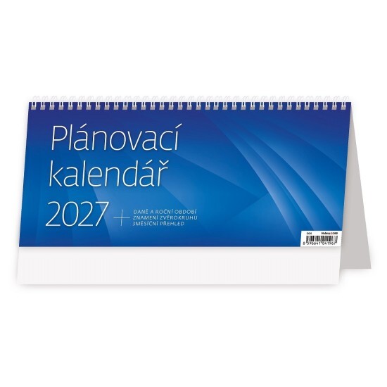 Helma 365 Stolní kalendář 2027 - Plánovací kalendář MODRÝ - S64-27 - Helma 365 Různé Různé 10