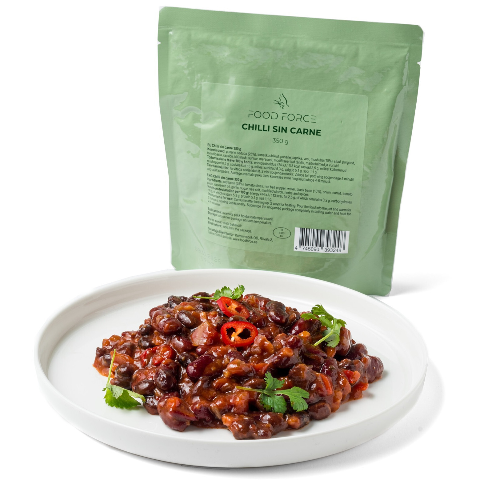 Hotové jídlo Food Force Chilli sin carne 350 g