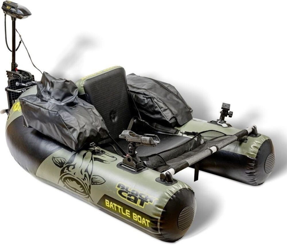Black Cat Belly boat + Elektromotor Battle Boat Set 170 cm 113 cm