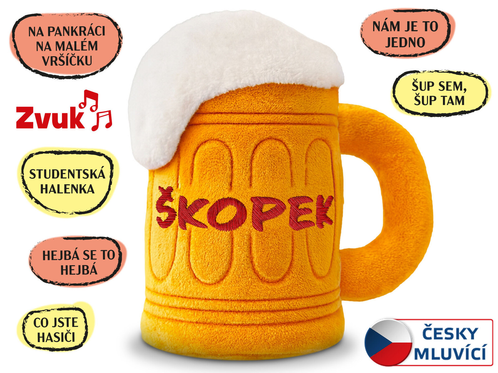 Škopek hrající plyšový 20cm