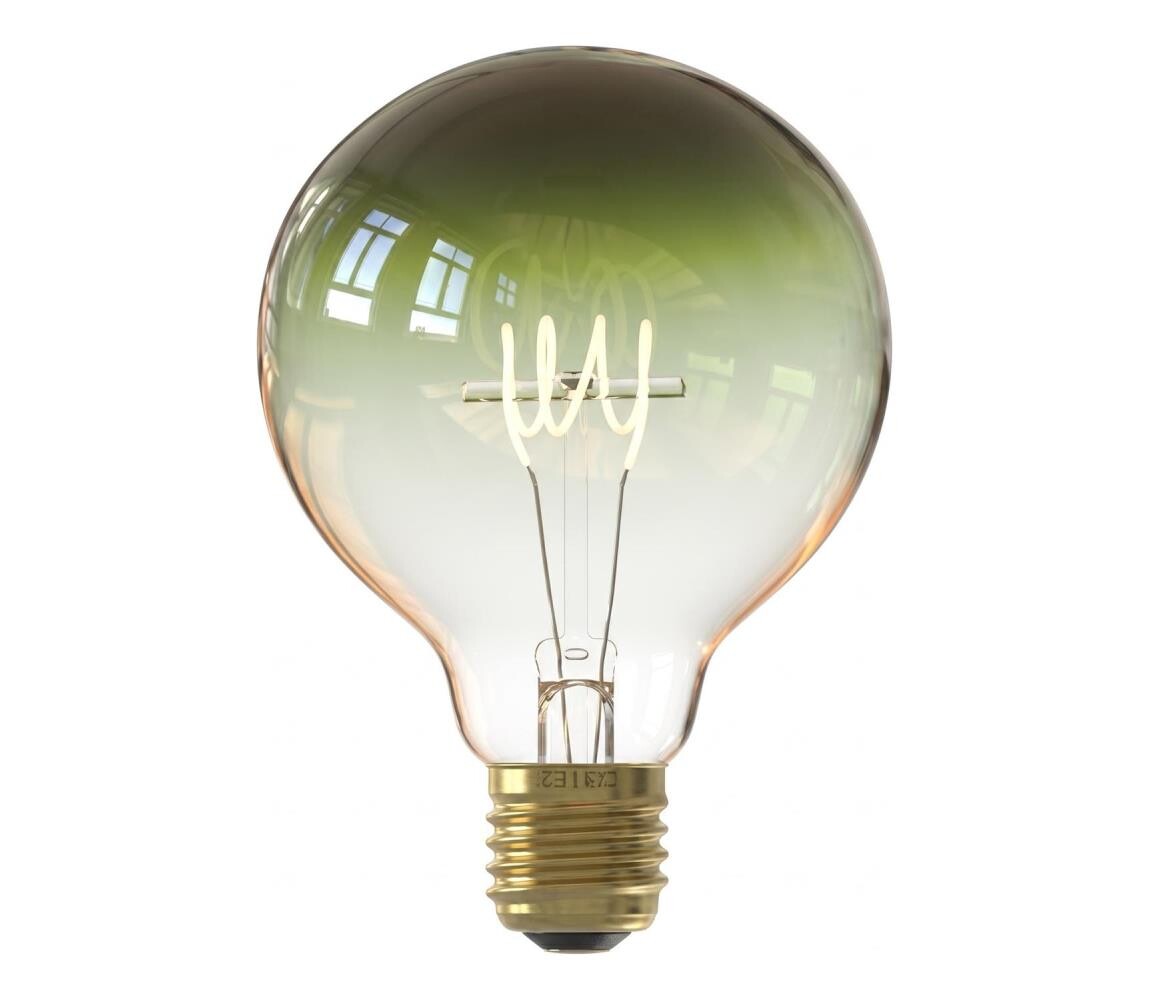 LED Stmívatelná žárovka FILAMENT G125 E27/4W/230V 1800K zelená 8712879147015