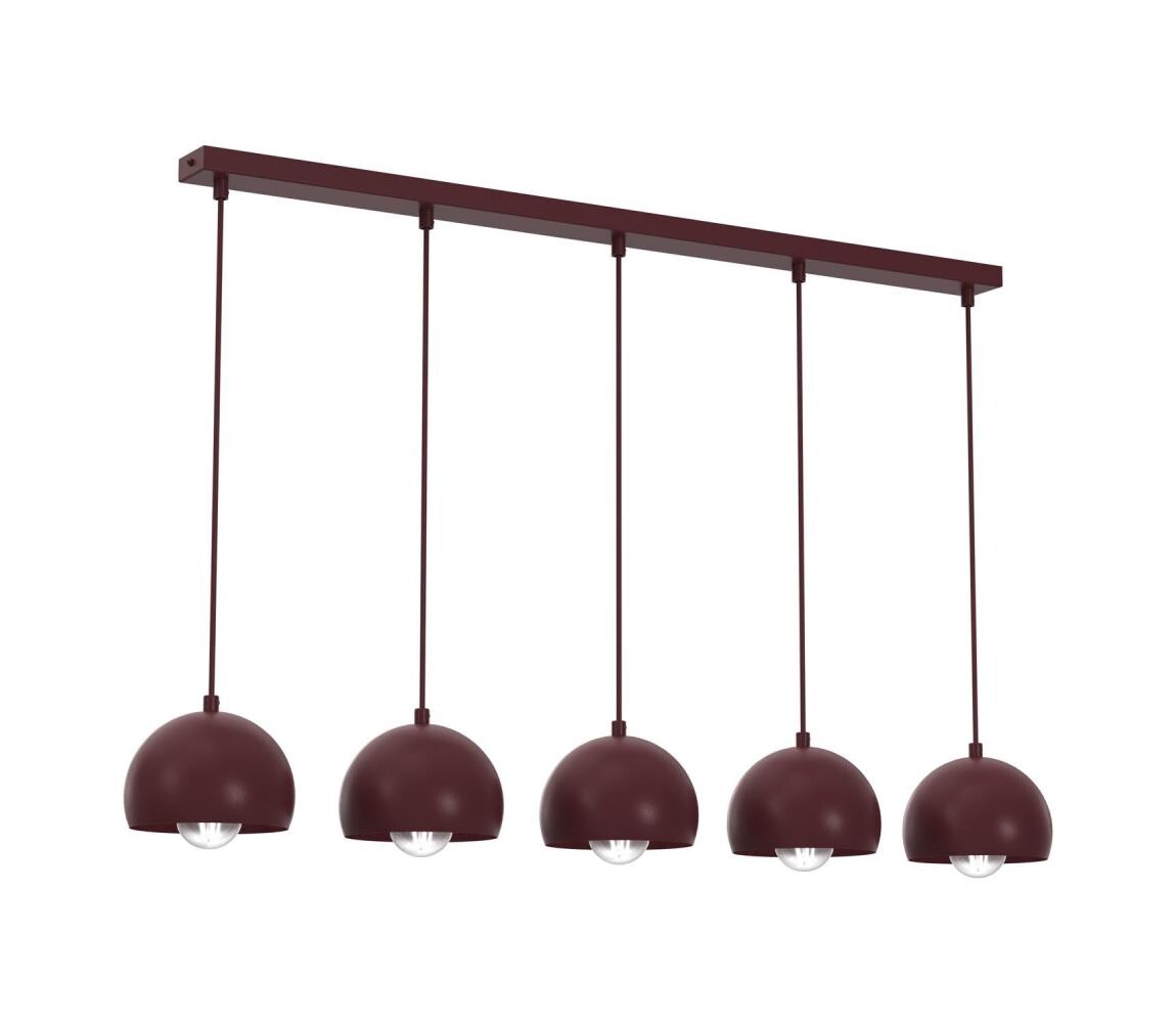 Lustr na lanku SOOL 5xE27/15W/230V burgundy 1219