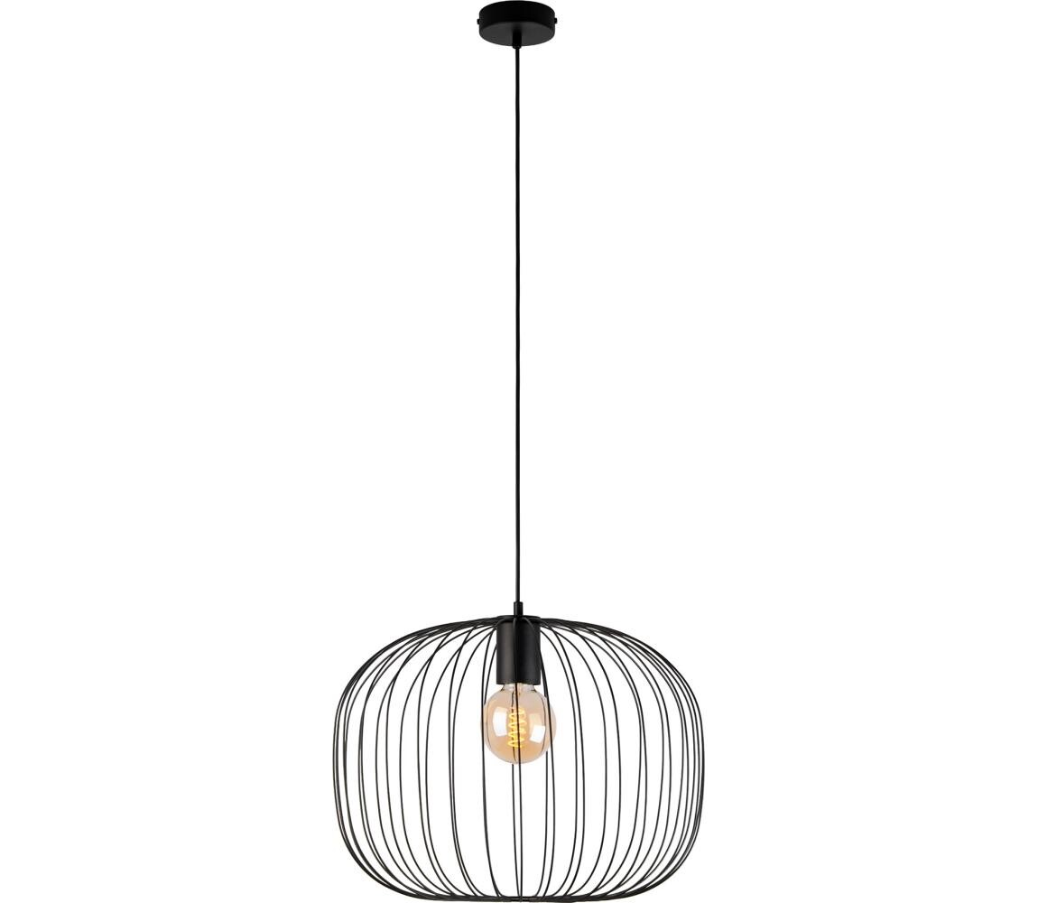 Lustr na lanku OVELLA 1xE27/15W/230V pr. 46 cm černá W-KM 1370/1 BK-B