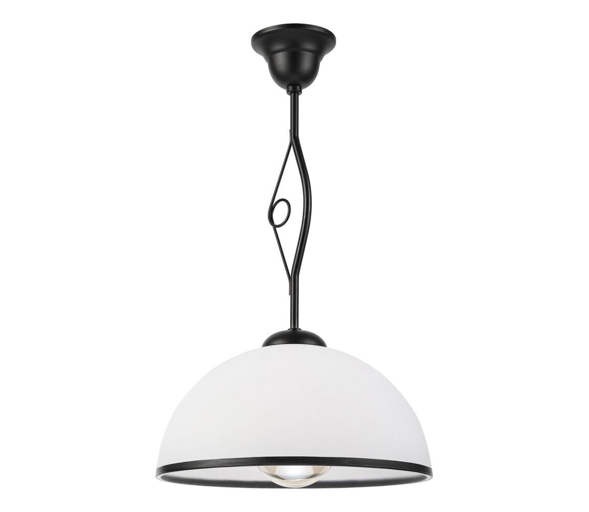 Lustr na tyči RETRO 1xE27/60W/230V černá/bílá LM-1.24/CZARNY PÓŁMAT