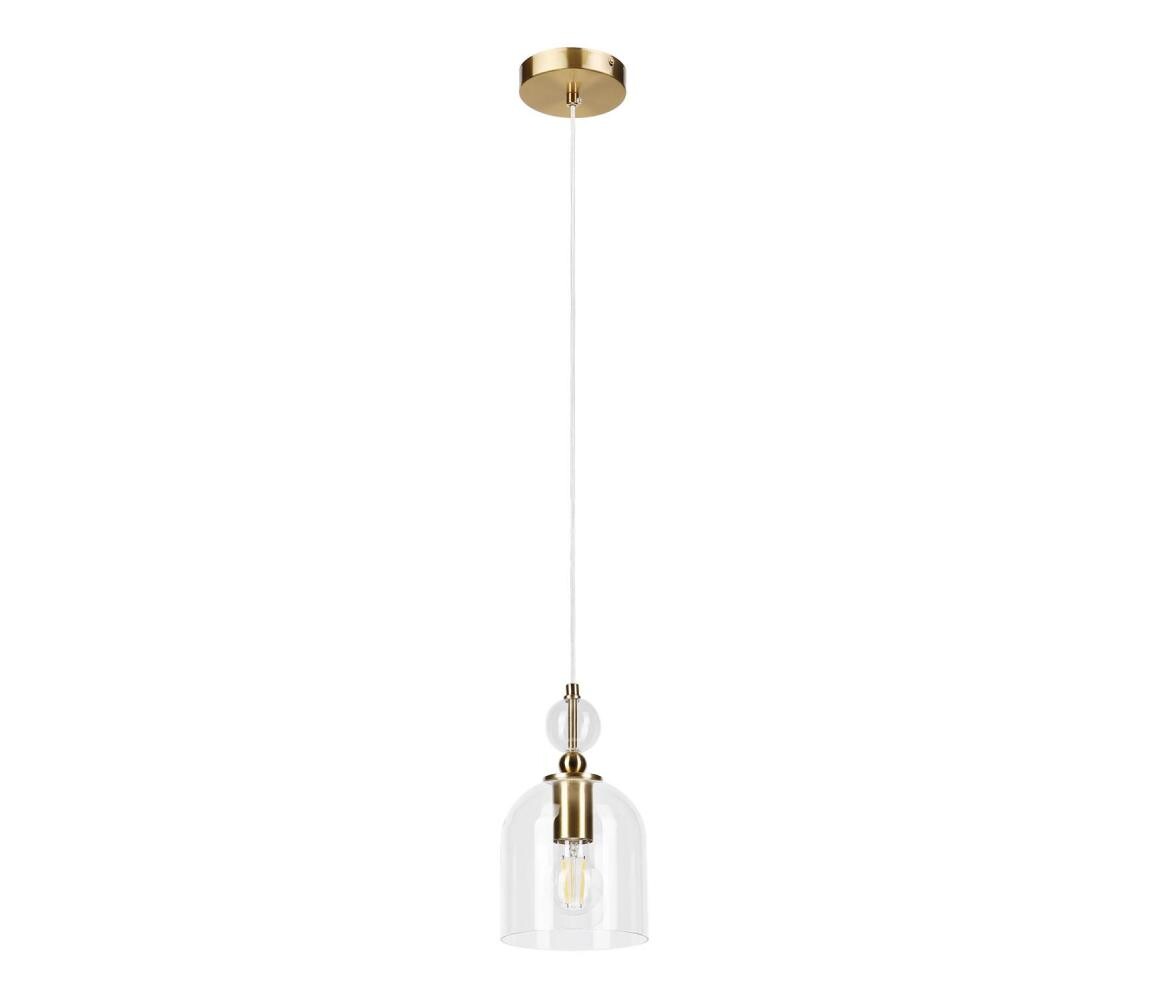 Lustr na lanku VELARE 1xE27/15W/230V zlatá/čirá LM-1.305/ZŁOTY