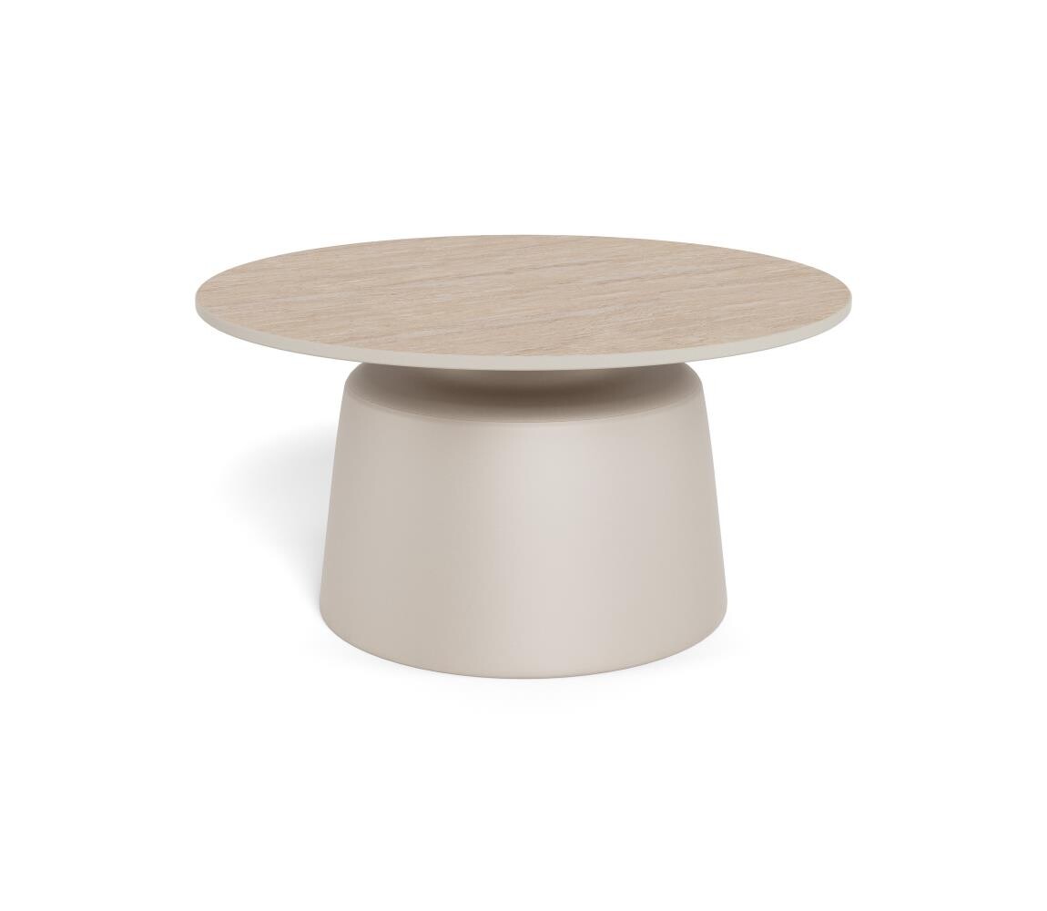 Konferenční stolek SANTORINI pr. 70 cm béžová/šedá/keramika H000025006