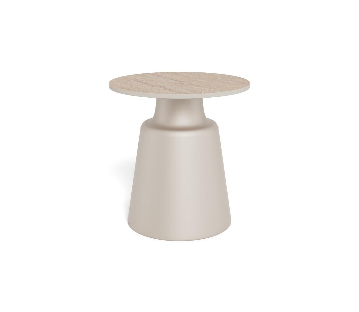 Konferenční stolek SANTORINI pr. 45 cm béžová/šedá/keramika H000025008