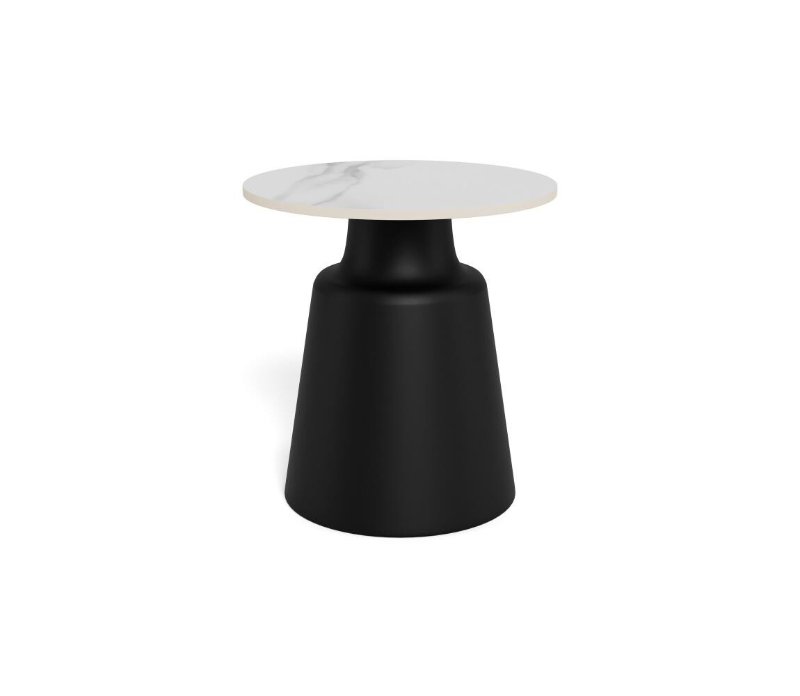 Konferenční stolek SANTORINI pr. 45 cm bílá/černá/keramika H000025005