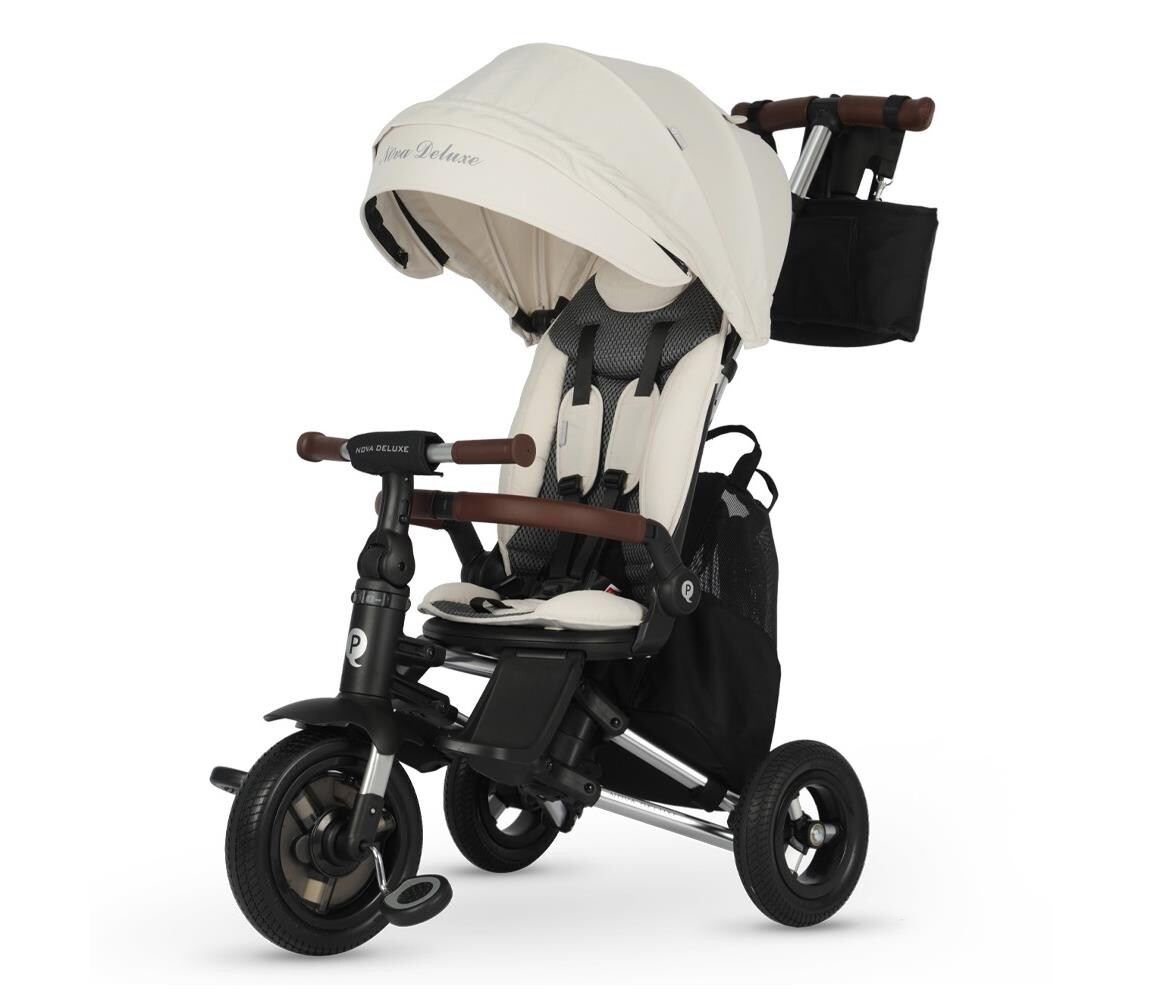 QPlay - Dětská tříkolka 5v1 NOVA DELUXE béžová S702_Beige