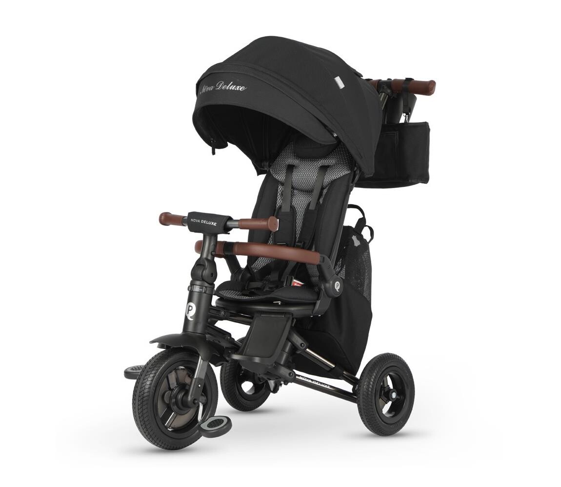 QPlay - Dětská tříkolka 5v1 NOVA DELUXE černá S702_Black