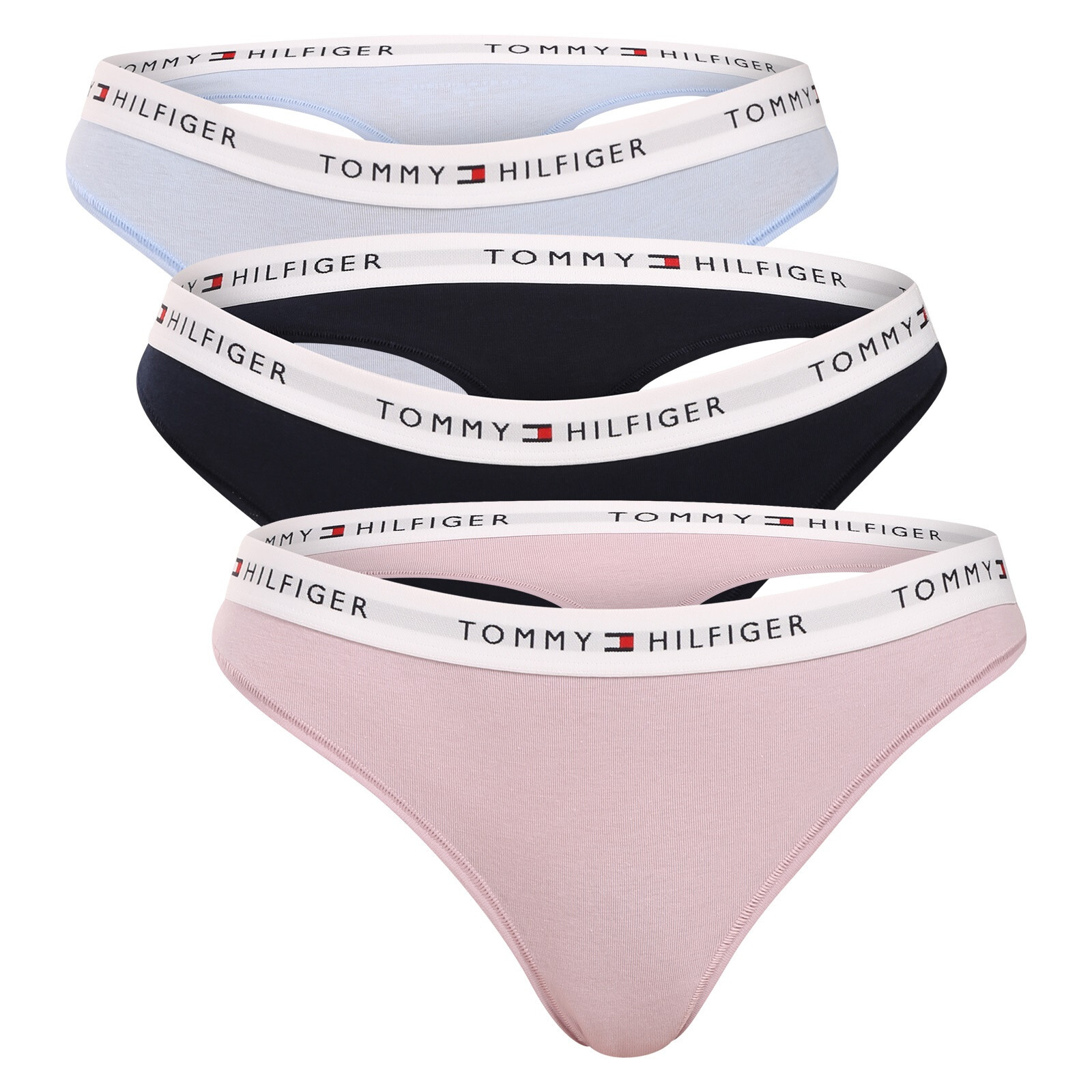 3PACK dámská tanga Tommy Hilfiger vícebarevná (UW0UW05530 0U4) XS