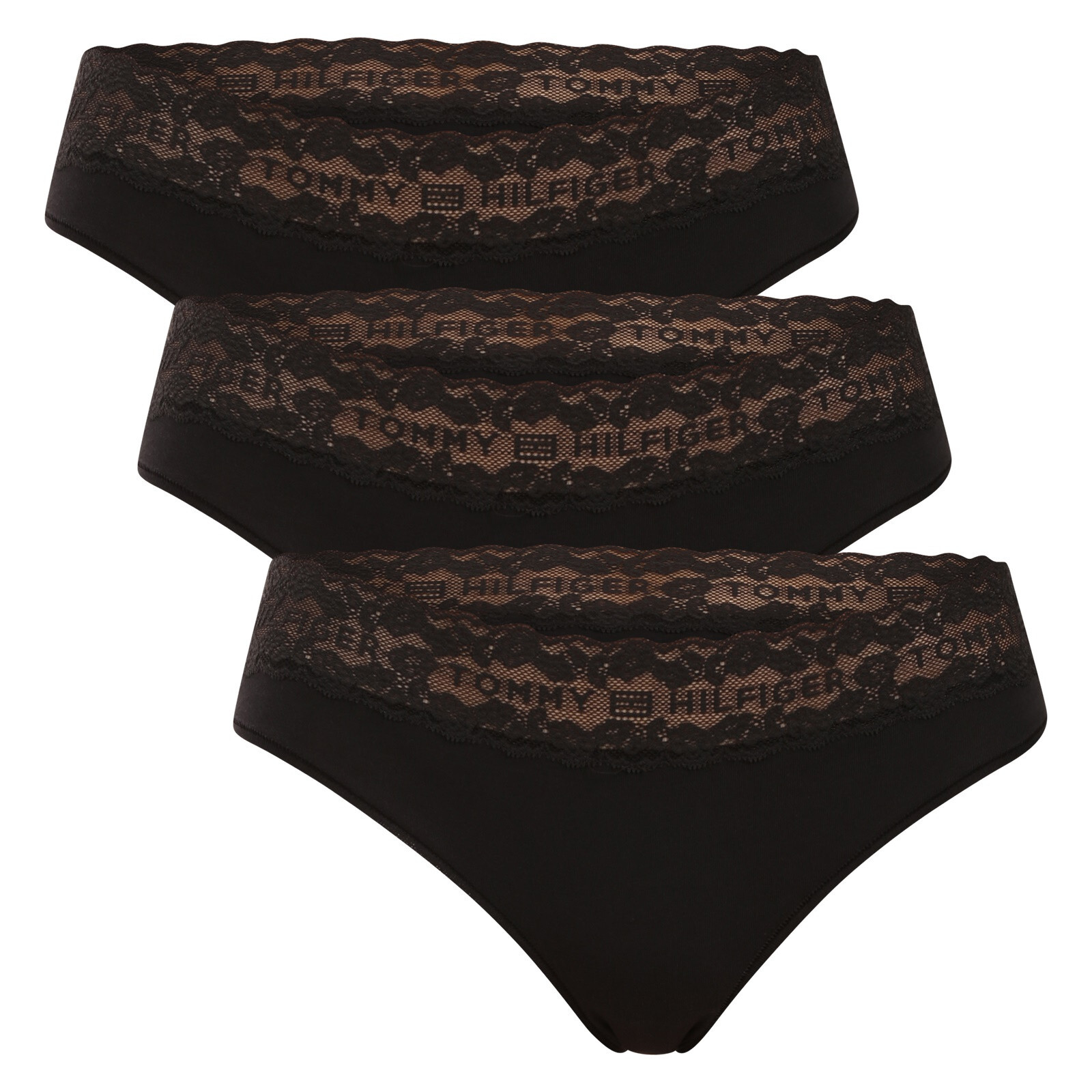 3PACK dámské kalhotky Tommy Hilfiger černé (UW0UW06338 0R8) XS