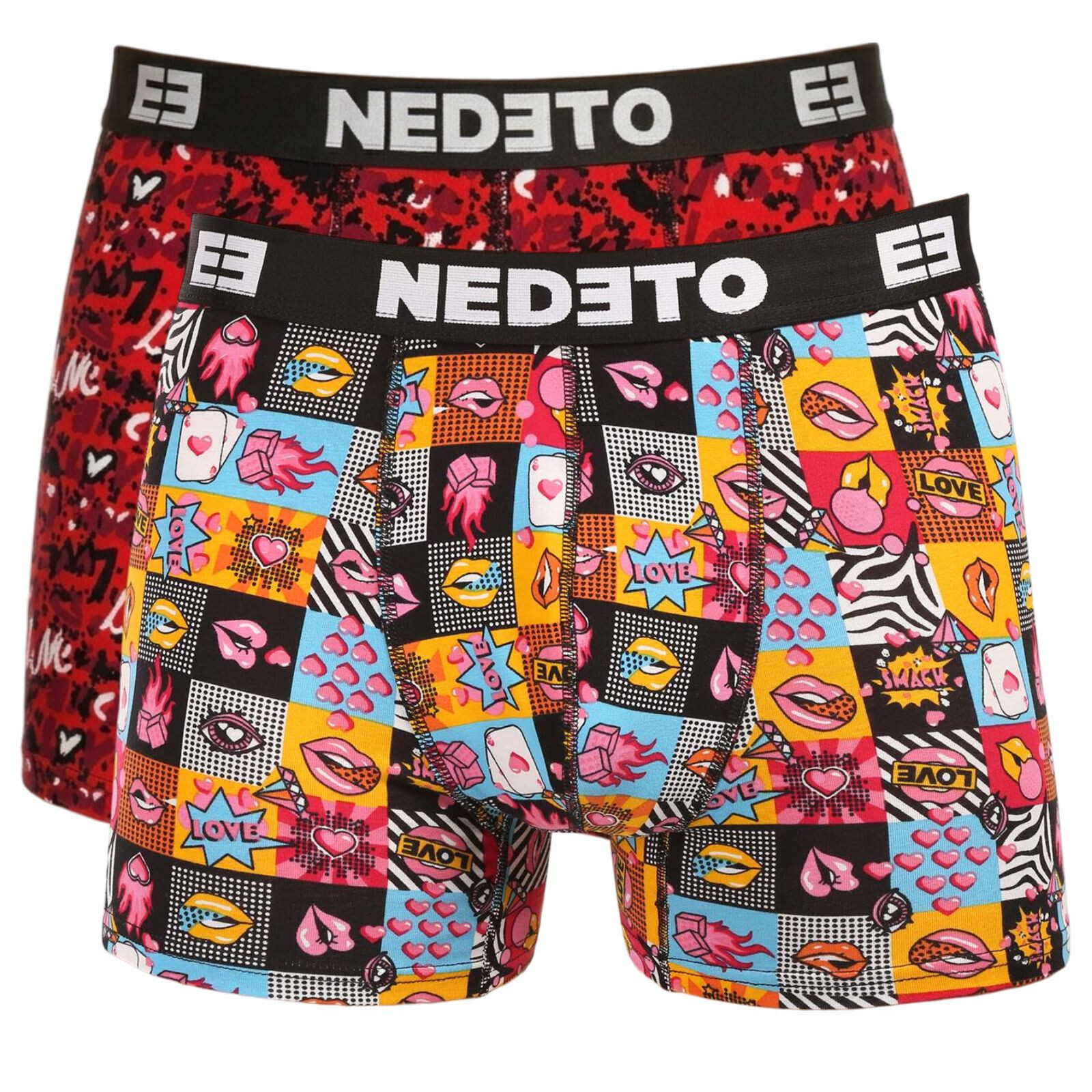 2PACK pánské boxerky Nedeto vícebarevné (2NBV16) M, trenky / trenýrky