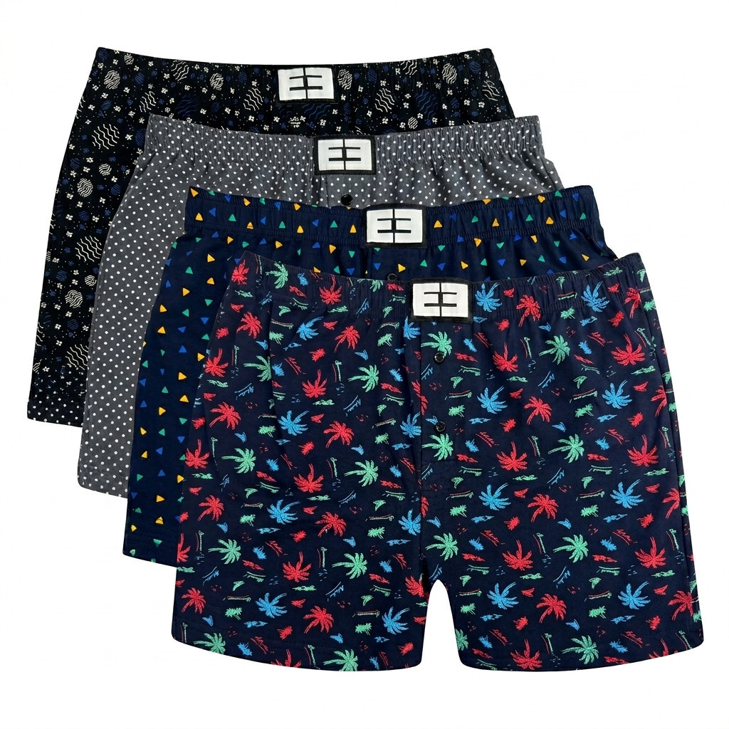 4PACK pánské trenky Nedeto vícebarevné (4NTV07) M, trenýrky
