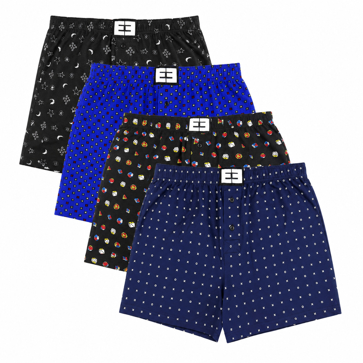 4PACK pánské trenky Nedeto vícebarevné (4NTV06) M, trenýrky
