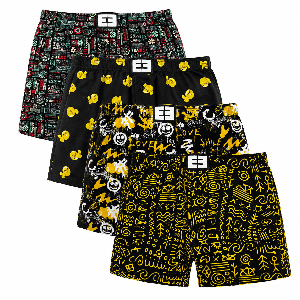 4PACK pánské trenky Nedeto vícebarevné (4NTV05) M, trenýrky
