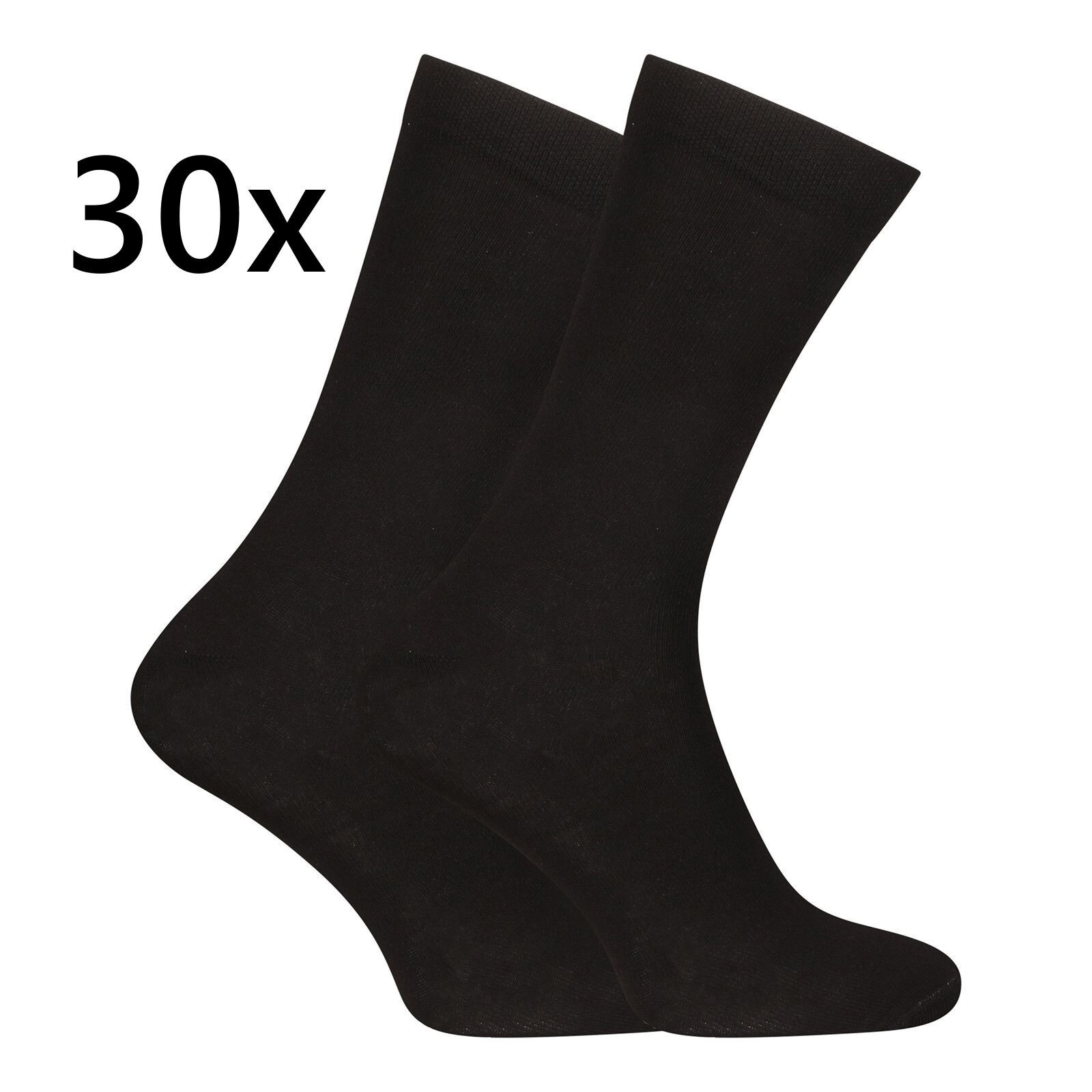 30PACK ponožky Nedeto vysoké bambusové černé (30PBV01) M
