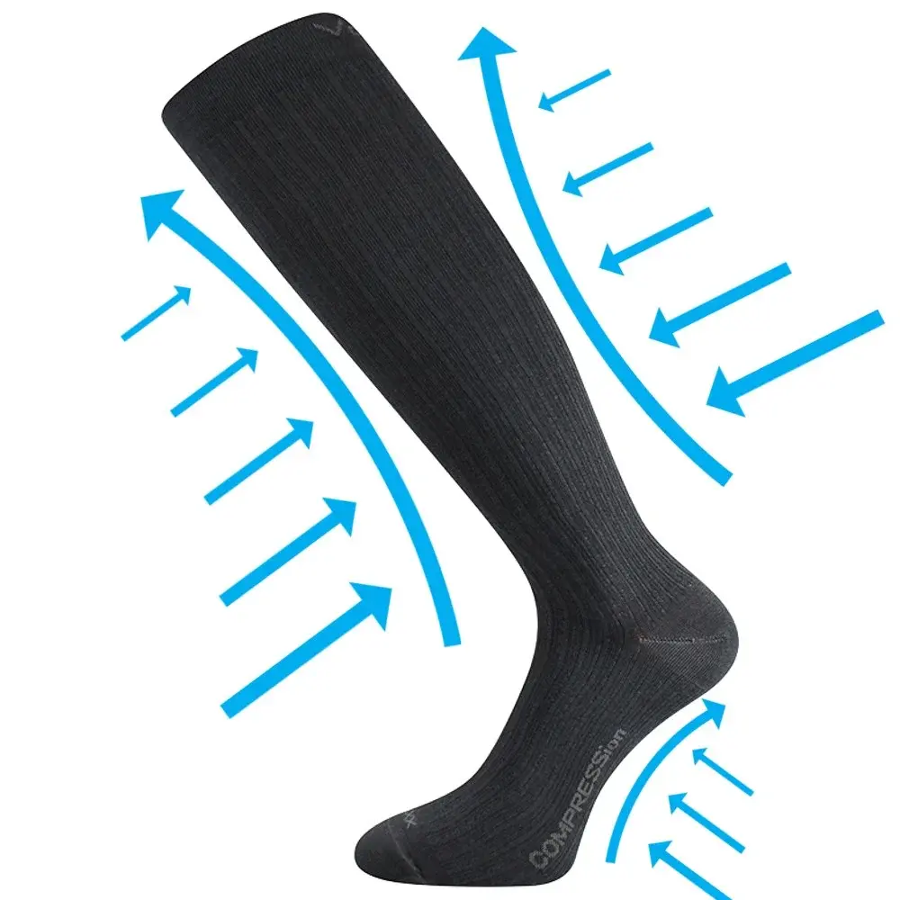 VOXX Podkolenky kompresní slabé z merino WOOLAX s ionty stříbra TMAVĚ ŠEDÉ 39-42 114259