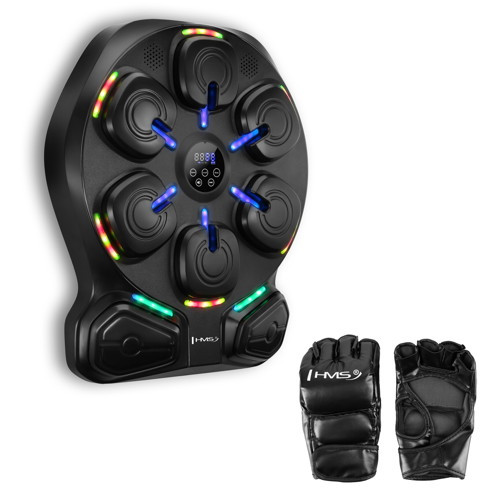 Elektronický boxerský terč HMS TB13 s LED, Bluetooth a rukavicemi (Music Boxing Machine)