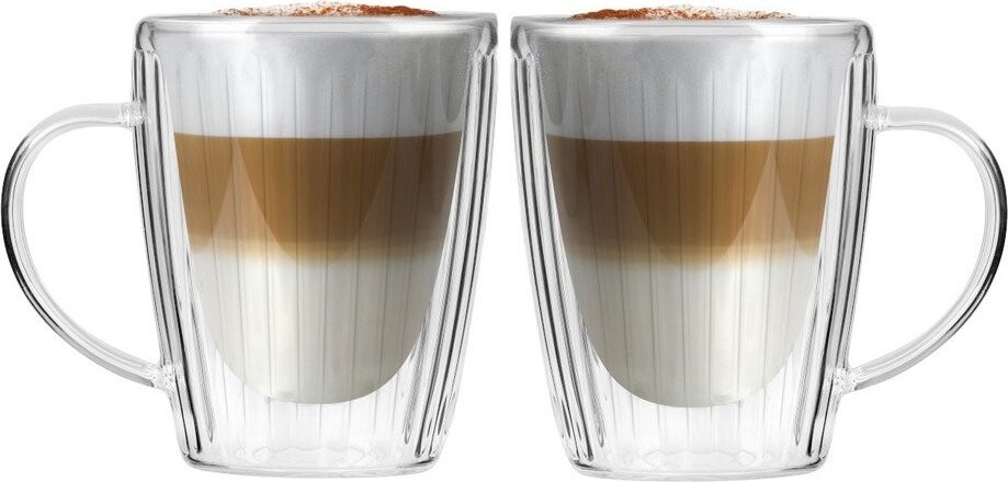 Skleněné hrnky v sadě 2 ks na cappuccino 250 ml Livio Duo – Vialli Design
