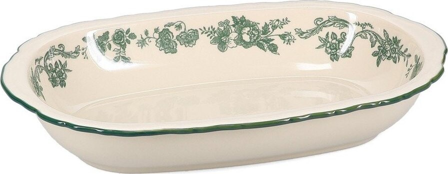 Zelený/slonovinový servírovací porcelánový talíř Cyril – S|P Collection