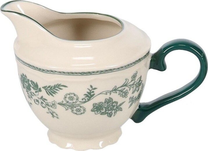 Zelená/slonovinová porcelánová konvička na mléko 180 ml Cyril – S|P Collection