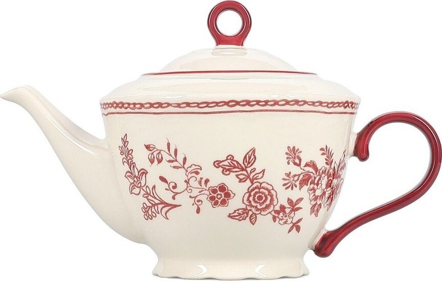 Vínová/slonovinová porcelánová konvice na čaj 920 ml Cyril – S|P Collection