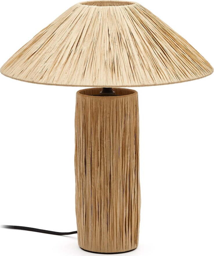 Stolní lampa v přírodní barvě z rafie (výška 41 cm) Samse – Kave Home