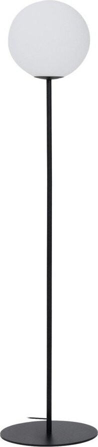 Bílá/černá stojací lampa se skleněným stínidlem (výška 165 cm) Brisia – Kave Home