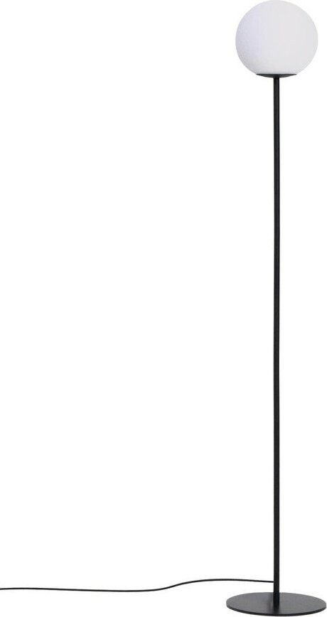 Bílá/černá stojací lampa se skleněným stínidlem (výška 155 cm) Brisia – Kave Home