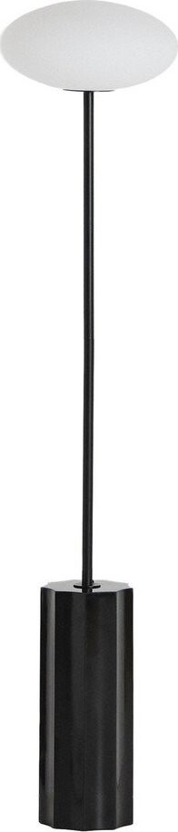 Bílá/černá stojací lampa se skleněným stínidlem (výška 120 cm) Idela – Kave Home