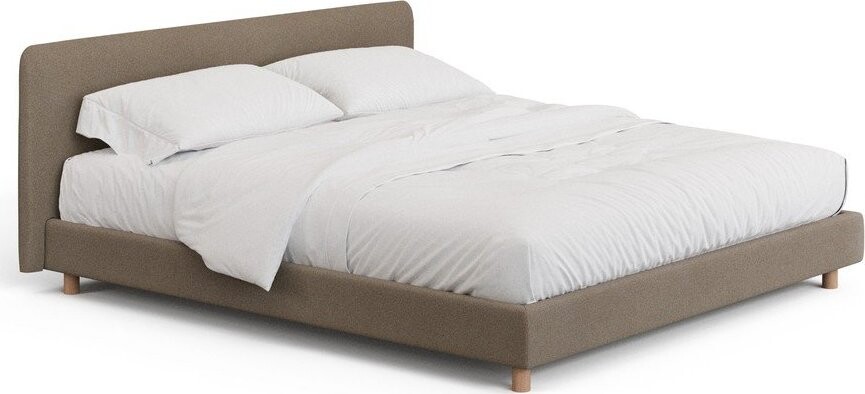 Hnědá čalouněná dvoulůžková postel bez roštu 180x200 cm Valma – Kave Home