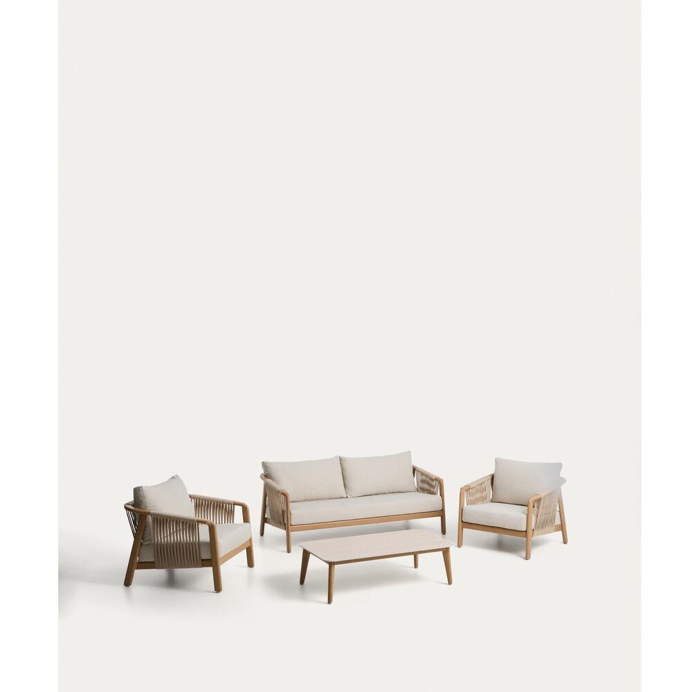 Béžový hliníkový zahradní lounge set pro 4 osoby Sirte – Kave Home