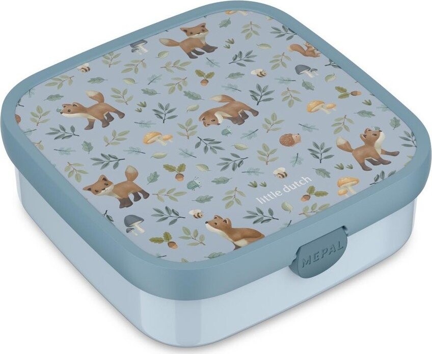 Světle modrý plastový dětský svačinový box Forest Friends – Mepal
