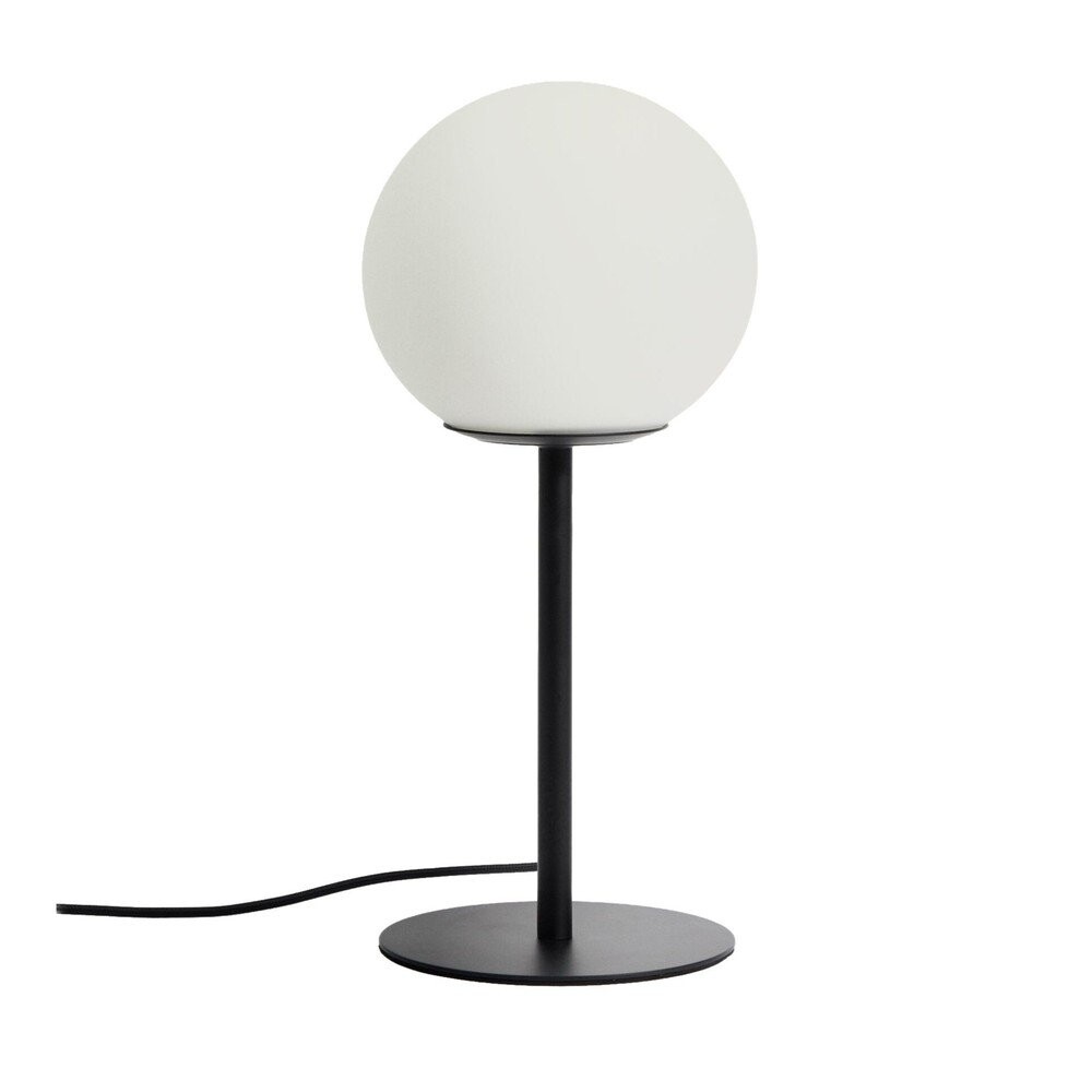 Bílá/černá stolní lampa se skleněným stínidlem (výška 35 cm) Brisia – Kave Home