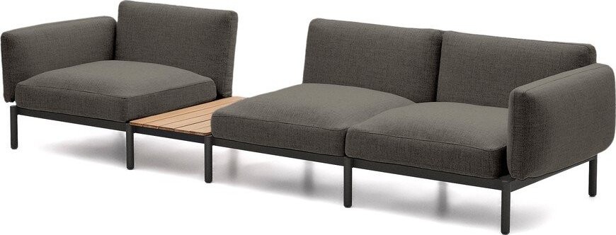 Tmavě šedá čalouněná zahradní pohovka Sorells – Kave Home